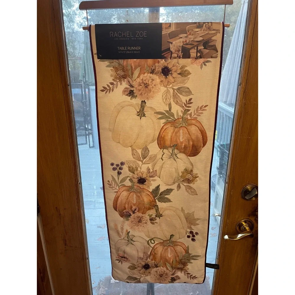Rachel Zoe Fall‎ Table Runner Pumpkin Floral 14 x 72 Thanksgiving Decor